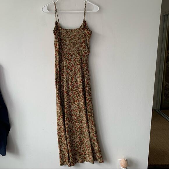 Realisation Alba Silk Floral Spaghetti Strap Midi Slip Dress Dahlia Tan - Picture 10 of 13